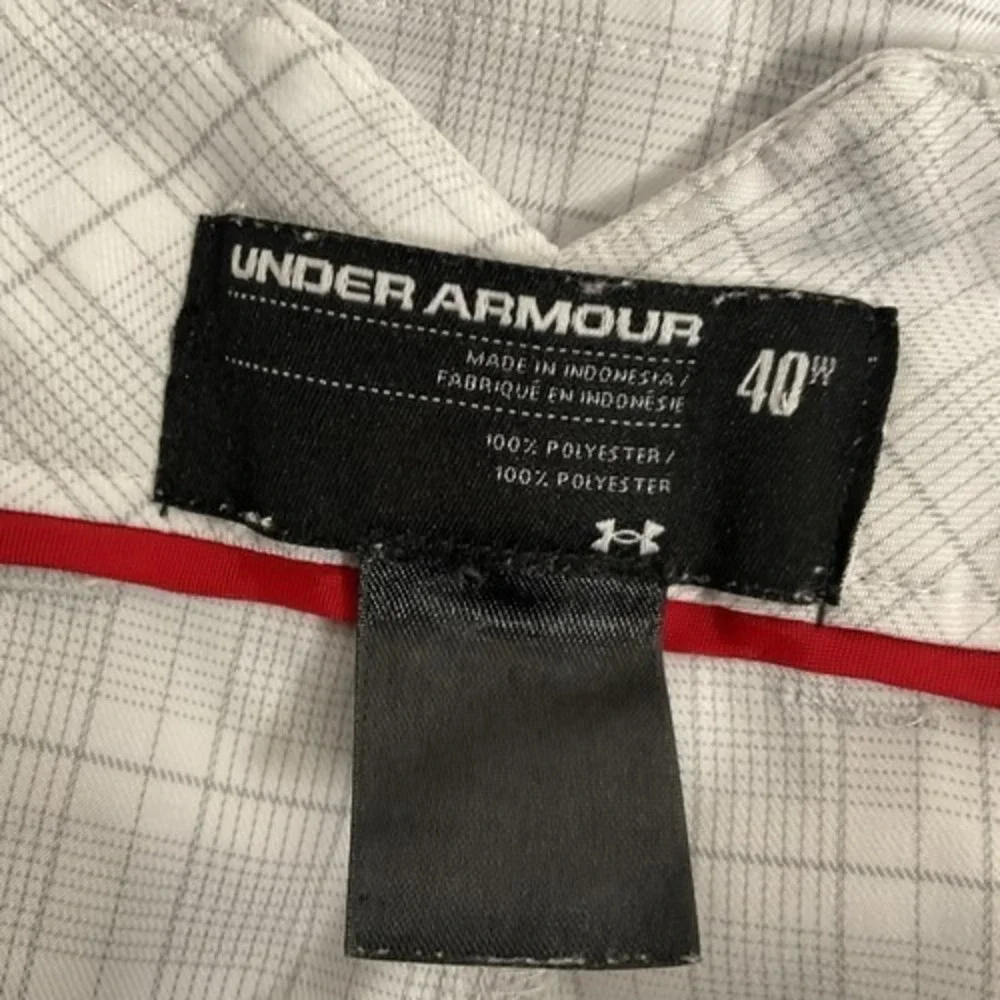 Under Armour Gray Plaid Stretch Flat‎ Front Golf Shorts Men 40